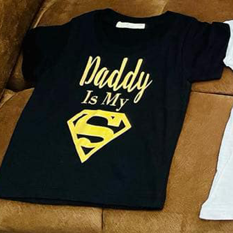 Black Tshirt Daddy is My Superhero